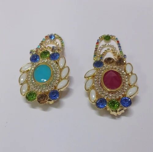 Mild Steel 10g Brooch Saree Pin Set, Color : Multicolor