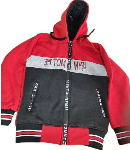 Printed Synthetic Kids Zipper Hoodie, Occasion : Daily Wear