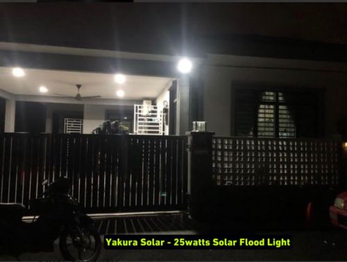 25W Solar Flood Light - Yakura, For Domestic, Garden, Home, Market, Shop, Output Voltage : 3.2V