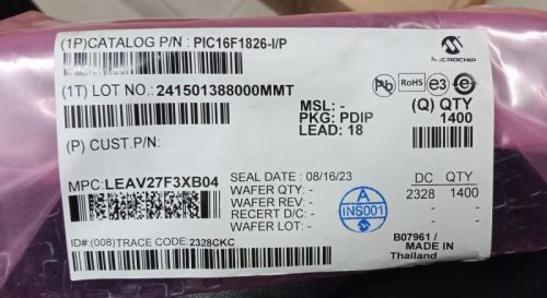PIC16F1826-I/P MICROCHIP, Color : Black