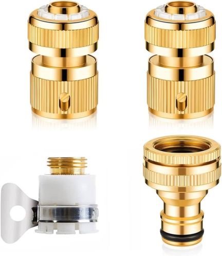 Golden Round Brass Hose Tap Connector, For Water Fittings, Size : Customised