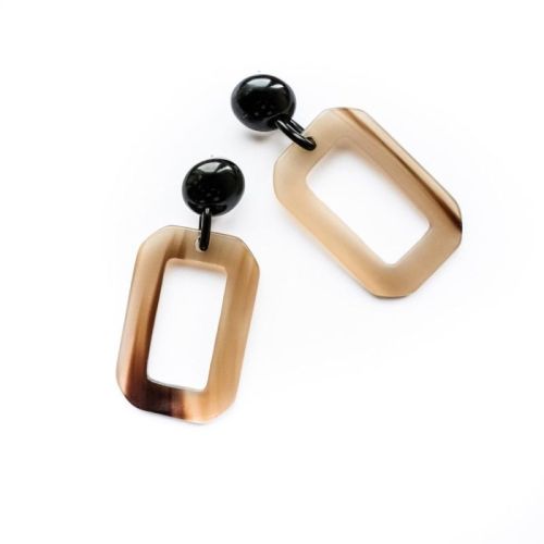 Plain Polished Horn Earrings Party Wear
