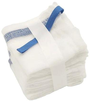 White Cotton Abdominal Sponge, For Hospitals, Shape : Square
