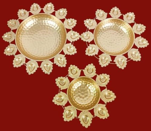 Golden Round Coated Metal Urli, For Decoration Purpose
