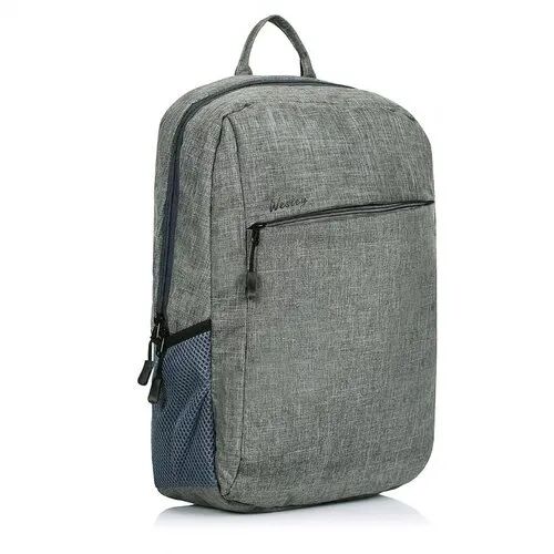 Wesley Plain Canvas School Bag, Color : Grey