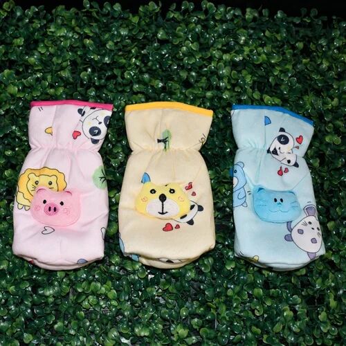 Printed Velvet Baby Milk Bottle Cover, Color : Pink, Yellow Sky Blue