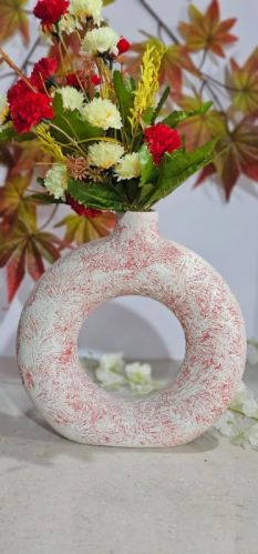 Round 10 Inch Red Ring Flower Pot, For Outdoor Decoration, Style : Modern