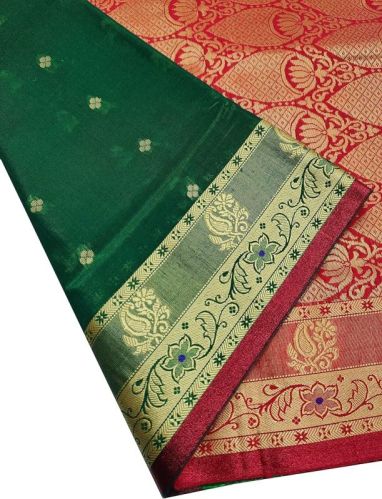 Printed Unstitched Cotton Silk Nauvari Saree, Occasion : Festival Wear