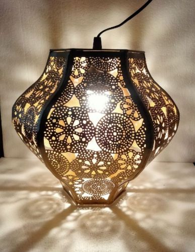 Black Electric Polished AL2028 Iron Ceiling Lamp, For Lighting, Style : Antique