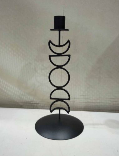 AL2067 Black Iron Candle Holder, For Table Centerpiece