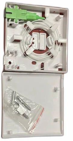 White Square ABS Ftth Box With Pigtail, Size : 4x4inch