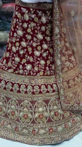 Silk Saraswati Fancy Bridal Lehenga, Size : XXL, XL, M