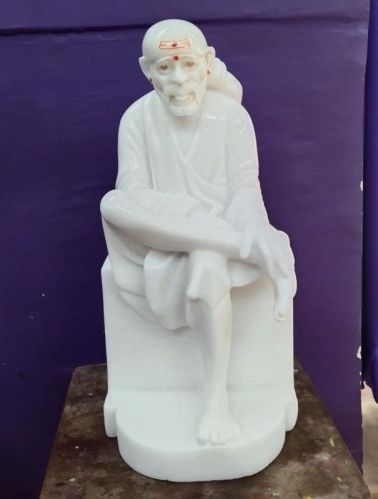 Plain Marble Sai Baba Statue, For Worship, Temple, Interior Decor, Office, Home, Gifting, Garden