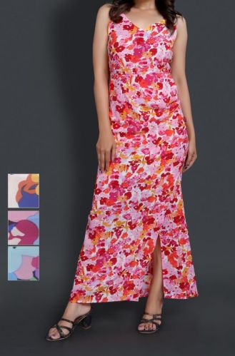 Pink Cotton Ladies Printed Dress, Occasion : Party Wear