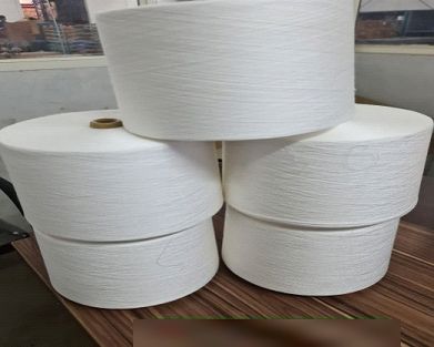 White Ne 30/1 Cotton Core Spun Yarn, For Knitting, Embroidery, Weaving, Packaging Type : Roll