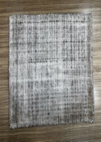 Grey Rectangular MDPH 2137 Wool Viscose Handloom Carpet