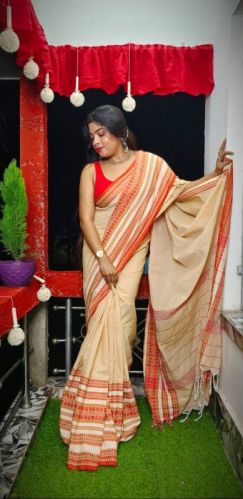 Unstitched Silk Dhaniyakhali Design Saree, Feature : Dry Cleaning, Easy Washable