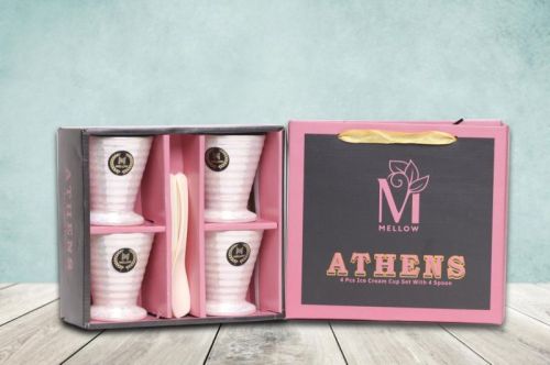 Athens 4 Piece Ceramic Ice Cream Cup Set