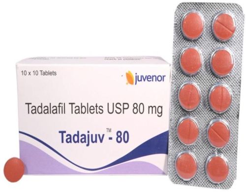 Tadajuv-80 Tadalafil 80mg Tablets, For Home, Hospital, Clinic, Grade : Pharma