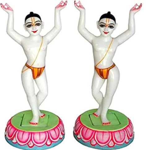 Non Printed Polished Chaitanya Mahaprabhu Marble Statues, Speciality : Shiny