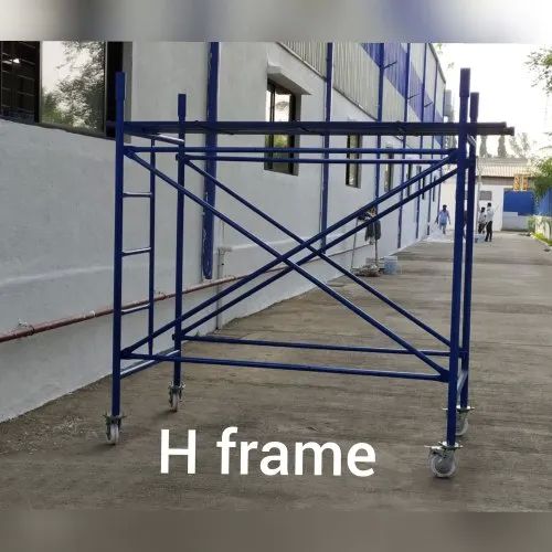 Blue Mild Steel H Frame Ladder, For Scaffolding