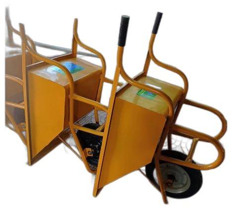 Yellow Mild Steel Single Wheel Barrow Trolley, For Material Handling