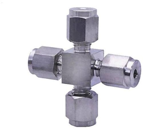 Polished Ferrule Union Cross, For Plumbing, Color : Shiny Silver