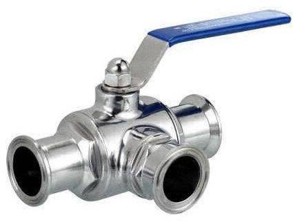 Silver Stainless Steel Three Way Plug Valve, For Industrial, Size : All Sizes