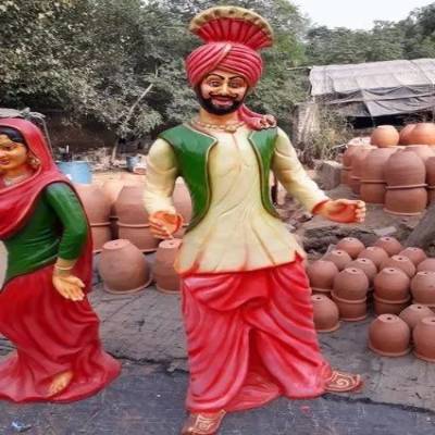 Punjabi Sabiya Char Fiber Statue, Color : Multicolor