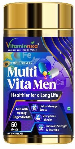 Vitaminnica Men Multivitamin Capsules, Size : 60