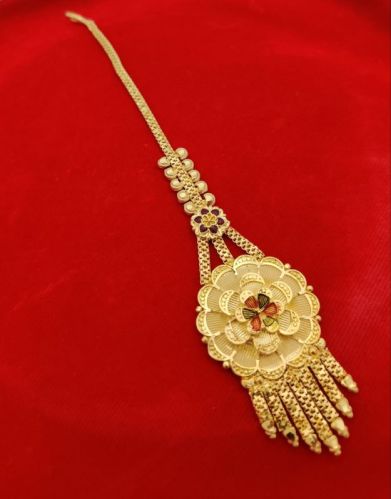 Polished Gold Maang Tikka, Technics : Machine Made