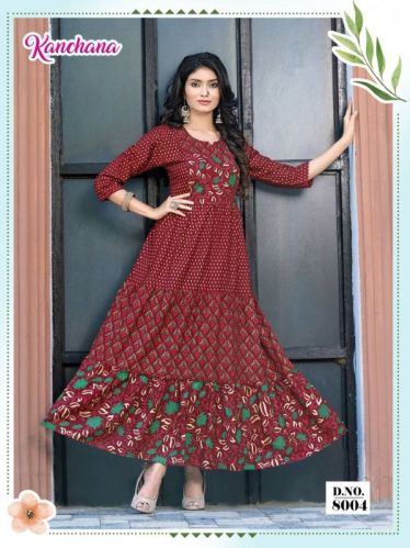 Checked Chanderi Ladies Fancy Kurtis, Size : M, XL