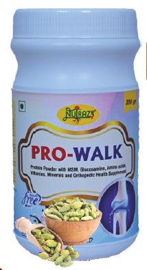 Pro-walk Cardamom Flavour Protein Powder, For Health Supplement, Orthopedic Health Supplements, Certification : Fssai