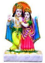 Printed Marble Krishan Jodi Statue, Size : 3.5 Feet