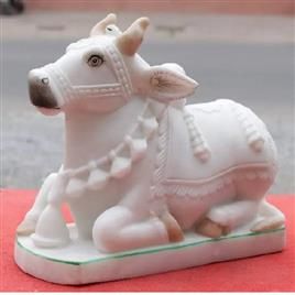 Plain Marble Nandi Statue, For Worship, Temple, Interior Decor, Office, Home, Packaging Type : Carton Box