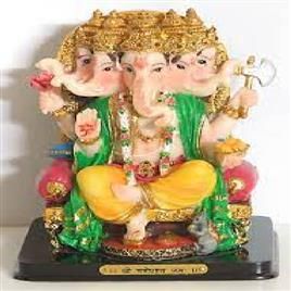 Mulit Colour Marble Panchmukhi Shree Ganesh Statue, For Office, Home, Temple, Size : 3 Feet