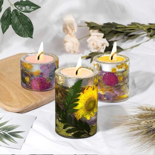 Multicolor Round Printed Resin Candle Stand, For Home Decoration, Table Centerpieces, Size : Standard
