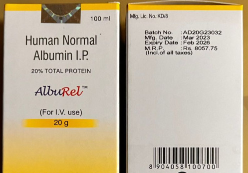 Reliance human albumin injection 99.89% for Hospital