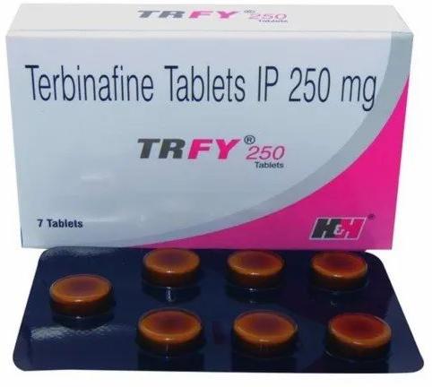Terbinafine 250mg Tablets IP, Packaging Size : Strip