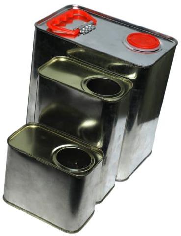 Metalic Metal Oil Containers, Shape : Rectangular