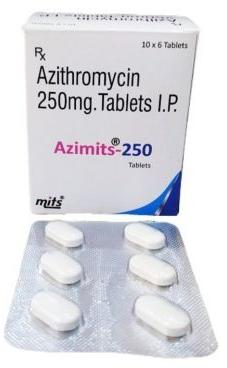 Azimits-250 Azithromycin 250 Mg Tablet, For Pharmaceuticals, Hospital, Prescription : Prescription