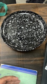 Parkhhi Round Black With Marble Finish Melamine Plate, For Serving Food, Size : 10”