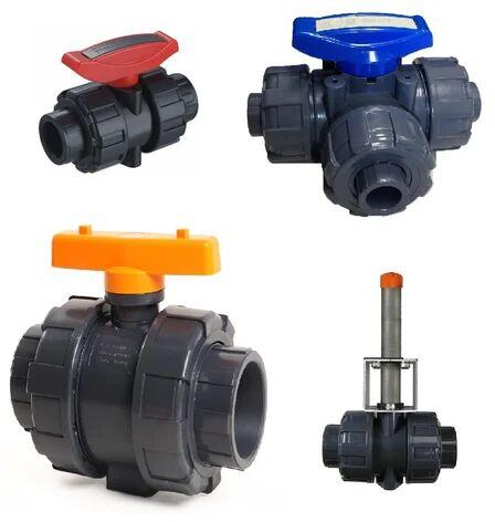 UPVC Ball Valves, For Measurement Control, Water Treatment, Ship Building Food Beverage