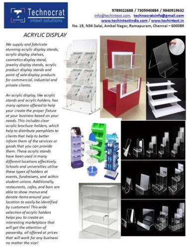 Acrylic Display Stand, Feature : Waterproof, Dust Proof