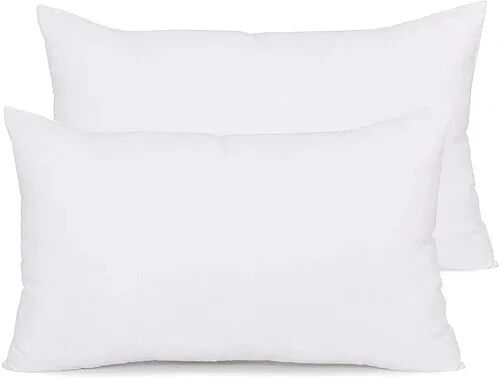 White Rectangular Hollow Fibre Pillow, For Home, Pattern : Plain