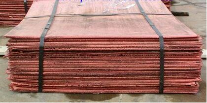 Copper cathodes, Thickness : 8-10mm