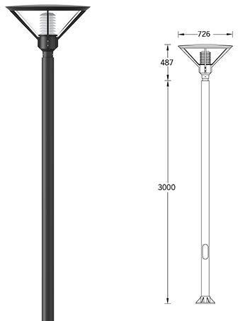 Anesti Post Top Luminaires, Rated Power : 41 W