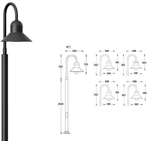 Columbus Medium Shade Post Top Luminaires