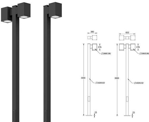 Tango Square Post Top Luminaires