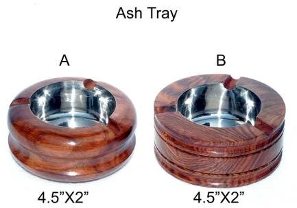 Circular Wooden Round Ashtray